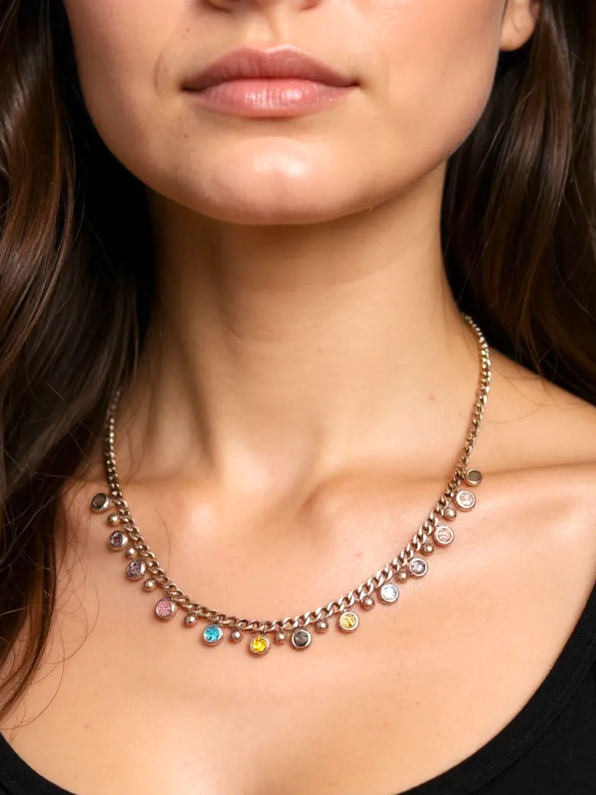 Multicolor AD Gold Necklace