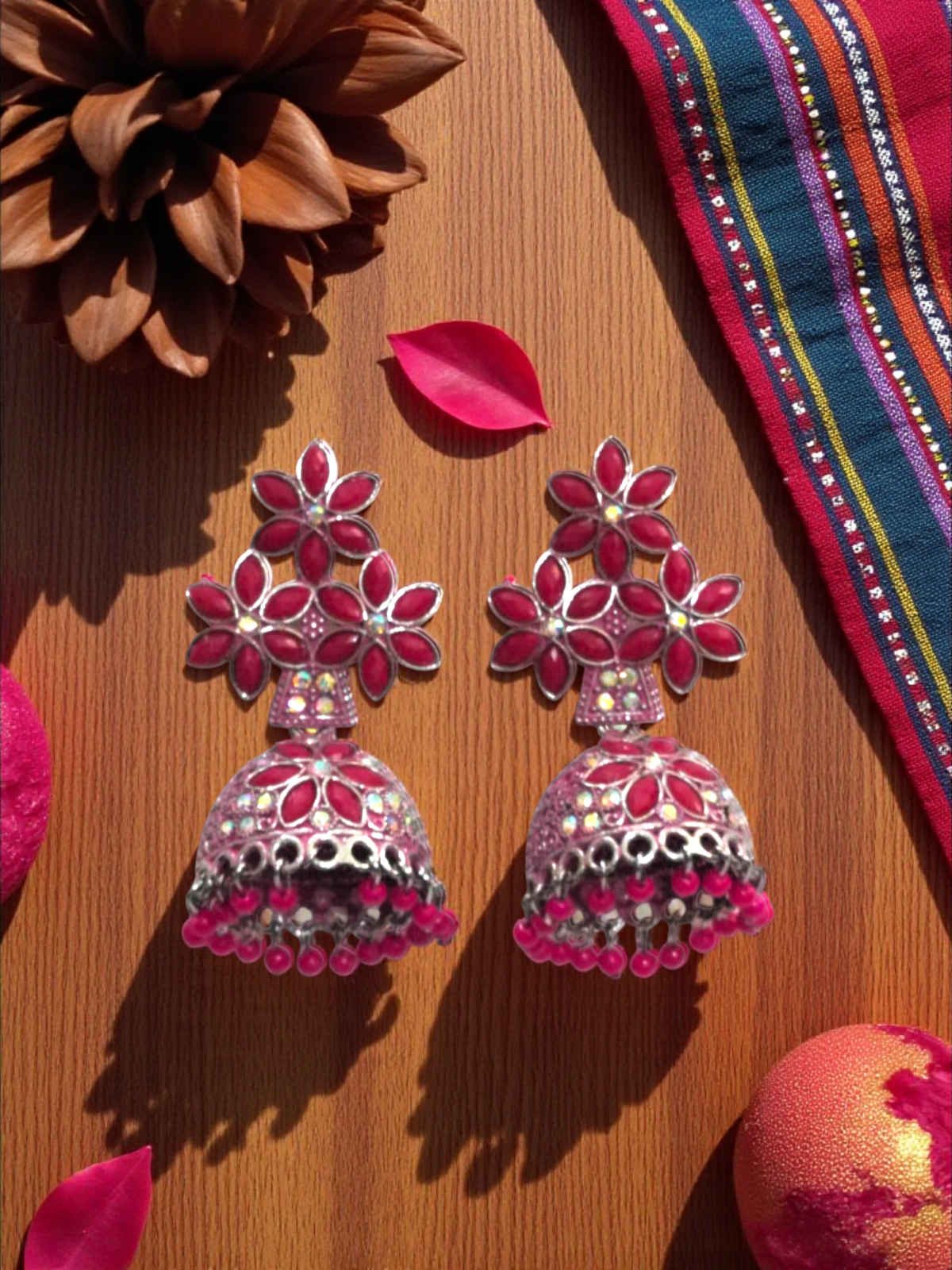 Magenta pink Jhumka
