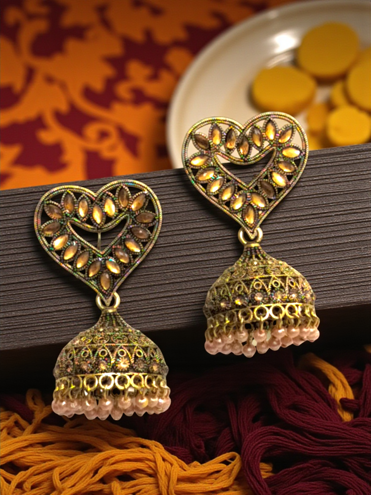 Golden Heart AD Jhumka