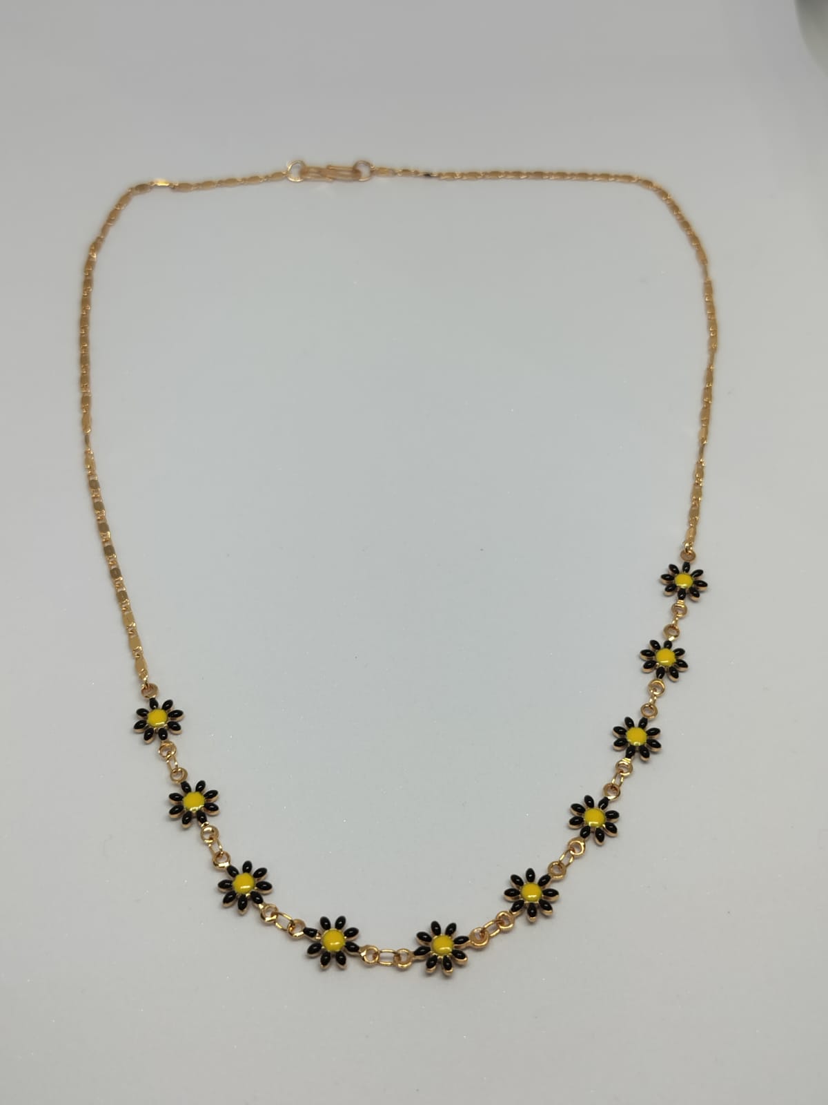 Sunflower Beaded Golden Necklace