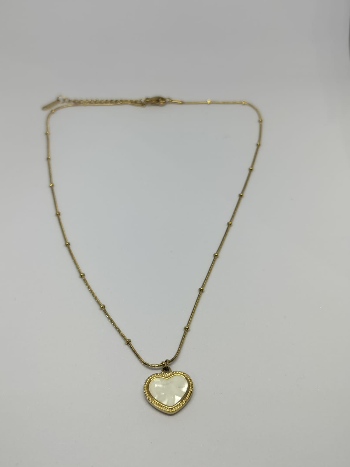 Anti Tarnish Heart Pendant Golden Necklace