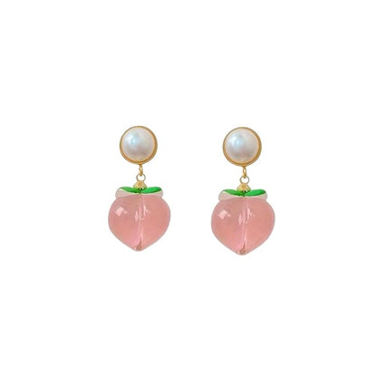 Pink Heart Pearl Drop