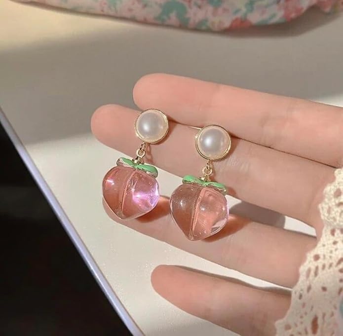 Pink Heart Pearl Drop