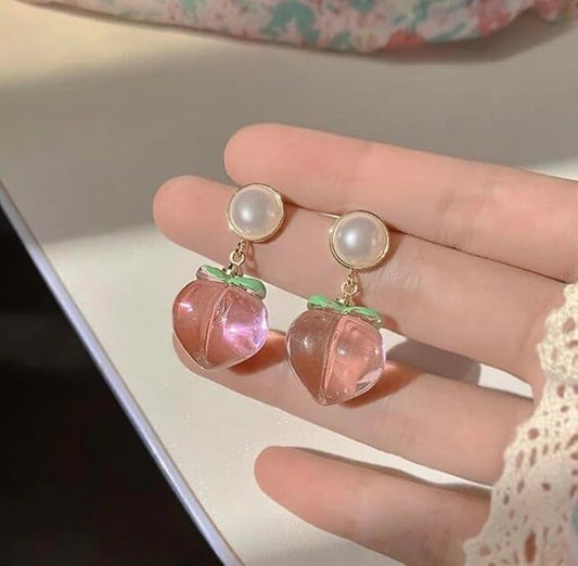 Pink Heart Pearl Drop