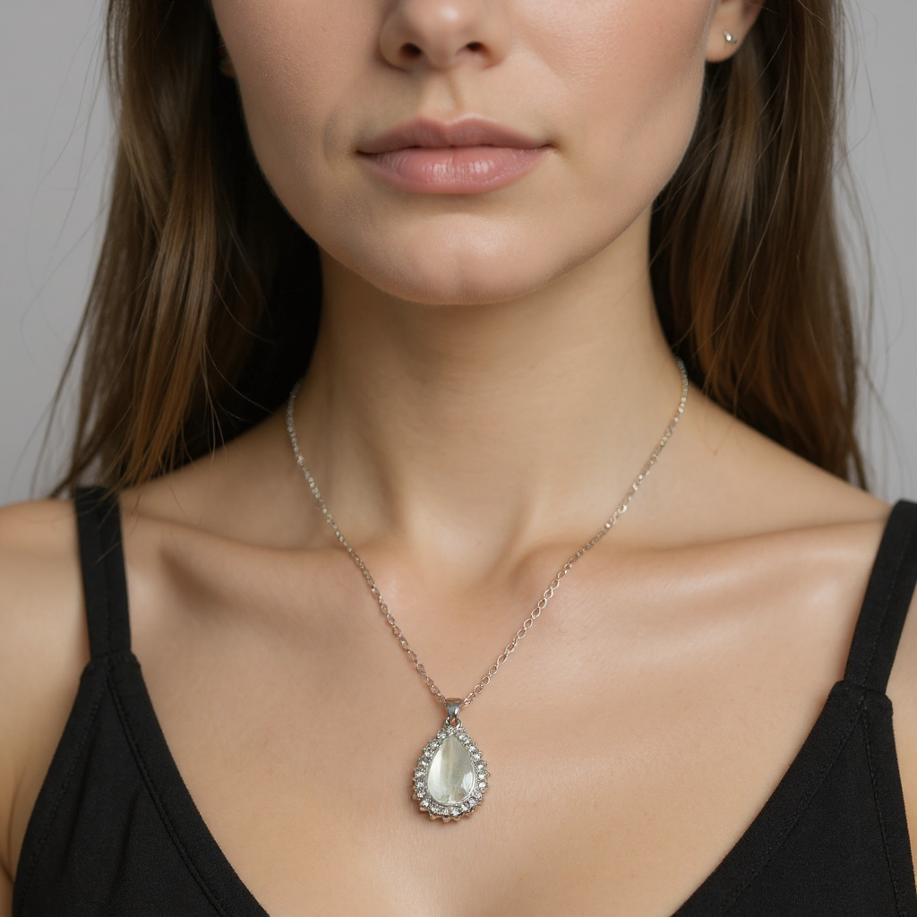 Silver AD Drop Pendant Necklace