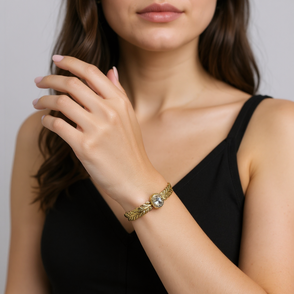 Anti Tarnish Golden Round Eye Bracelet