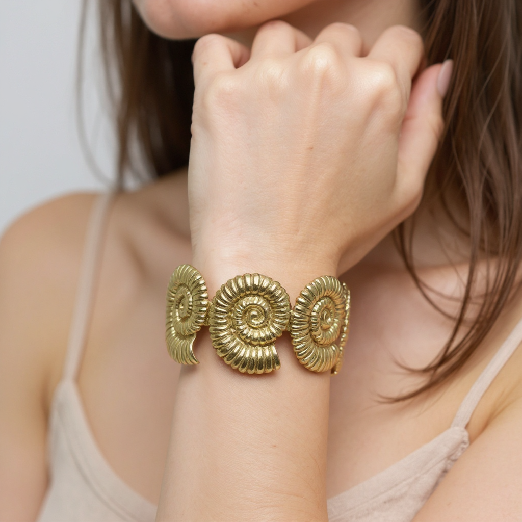 Anti Tarnish Golden Snails Bracelet