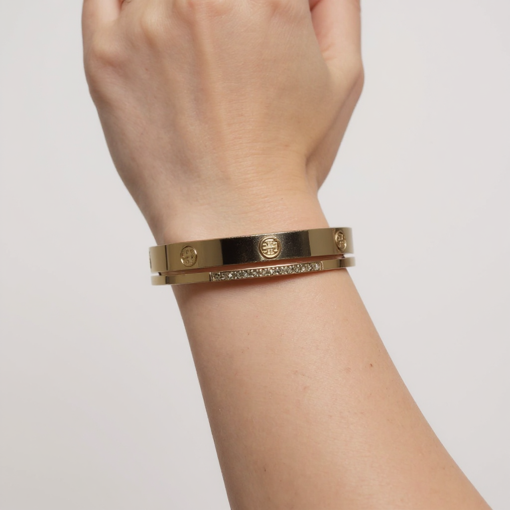 Anti Tarnish Golden Double Chain Bracelet