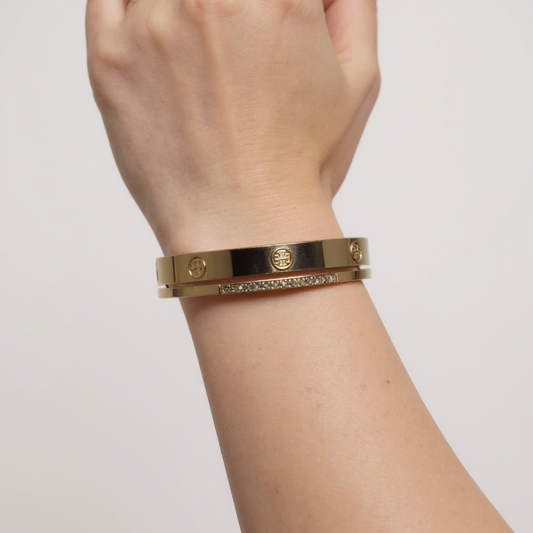 Anti Tarnish Golden Double Chain Bracelet