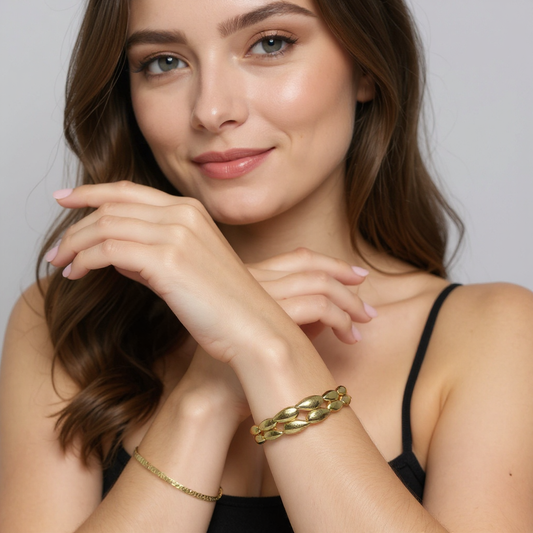 Anti Tarnish Golden Droplet Bracelet
