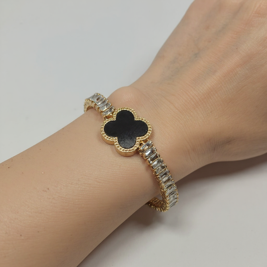 AD Black Flower Bracelet