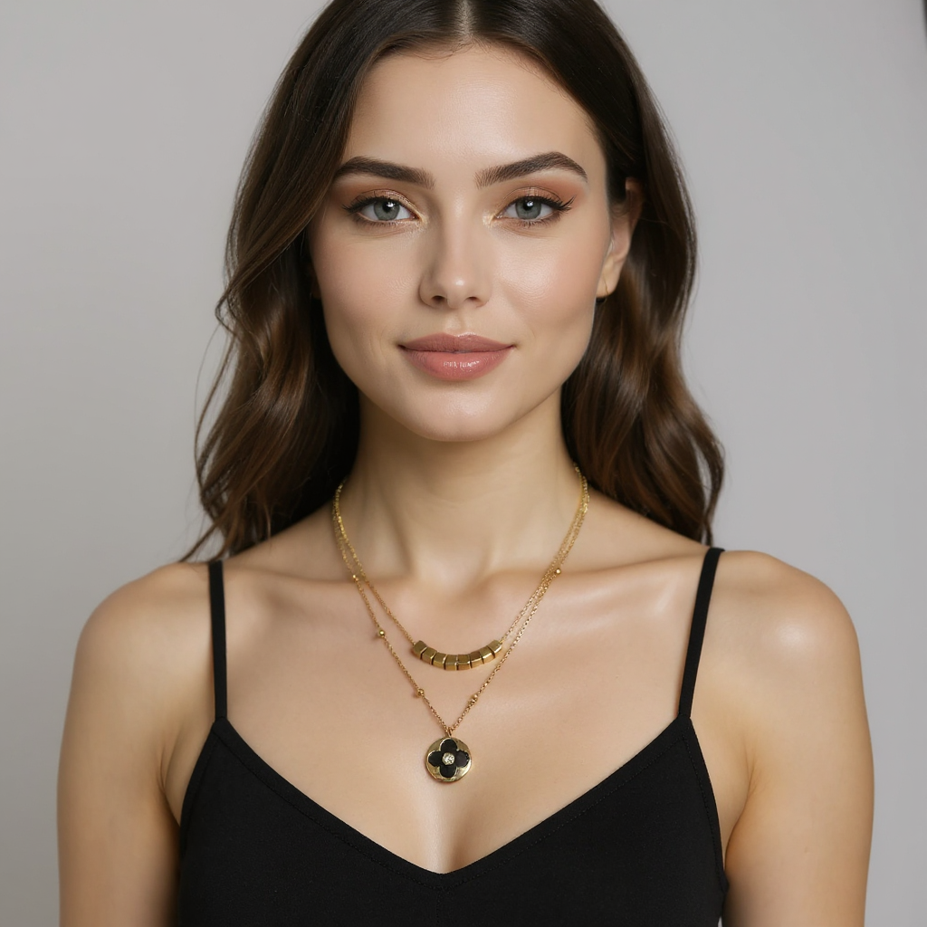 Anti Tarnish Double Chain Necklace