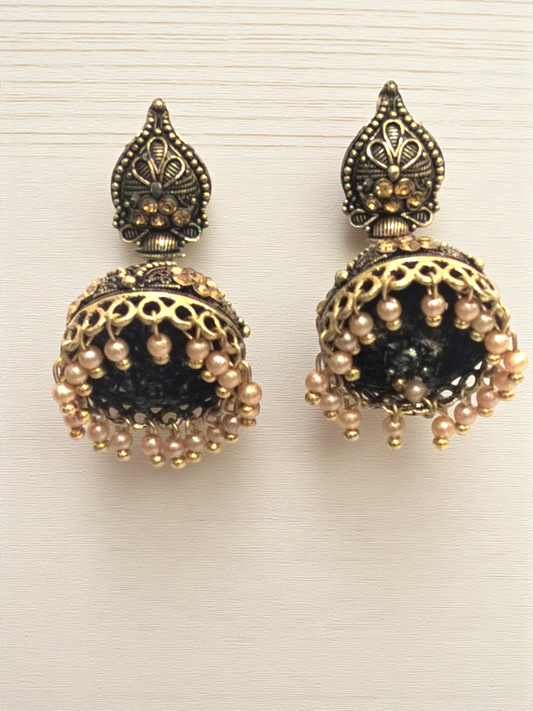 Golden Oxidized Jhumka