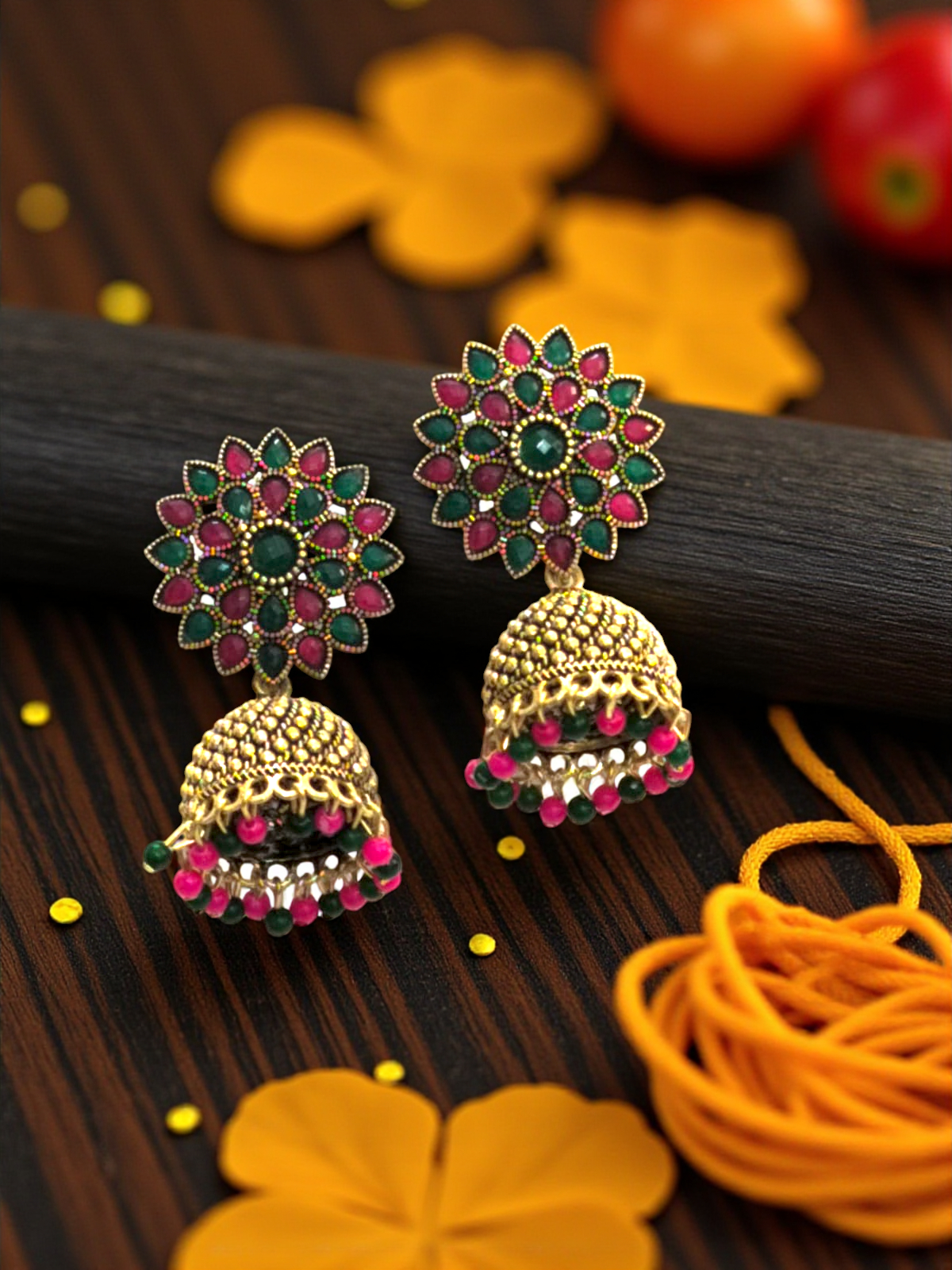 Multicolor Gold Oxidized Khumka