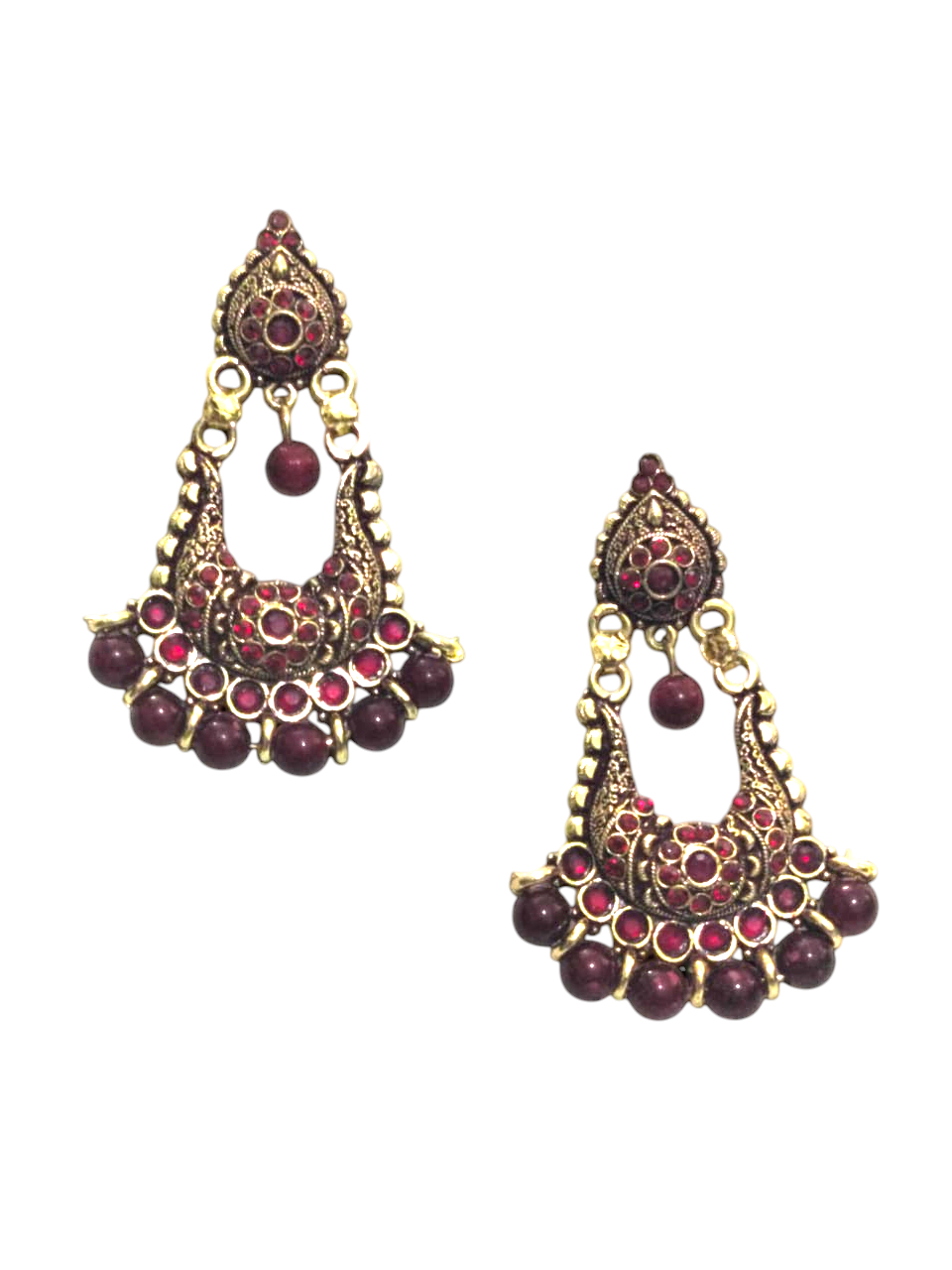 Pink Maron Golden Jhumka