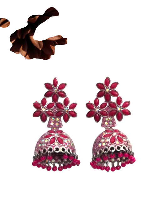Magenta pink Jhumka
