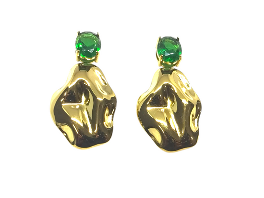 Anti-Tarnish Emerald Earrings
