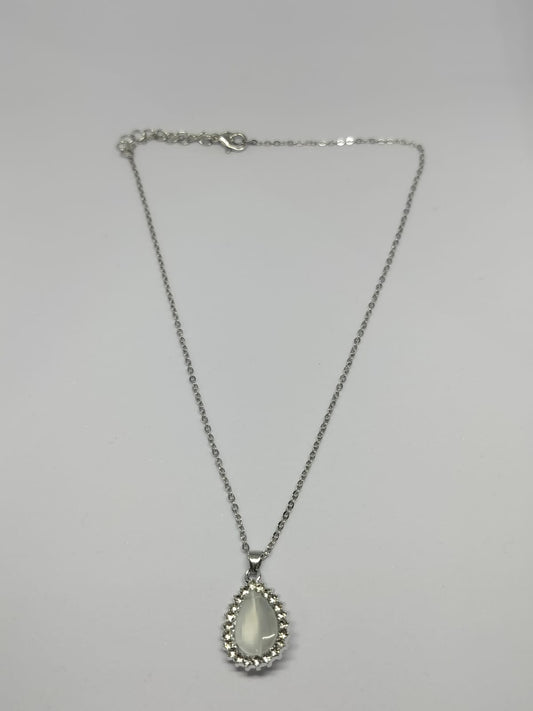 Silver AD Drop Pendant Necklace