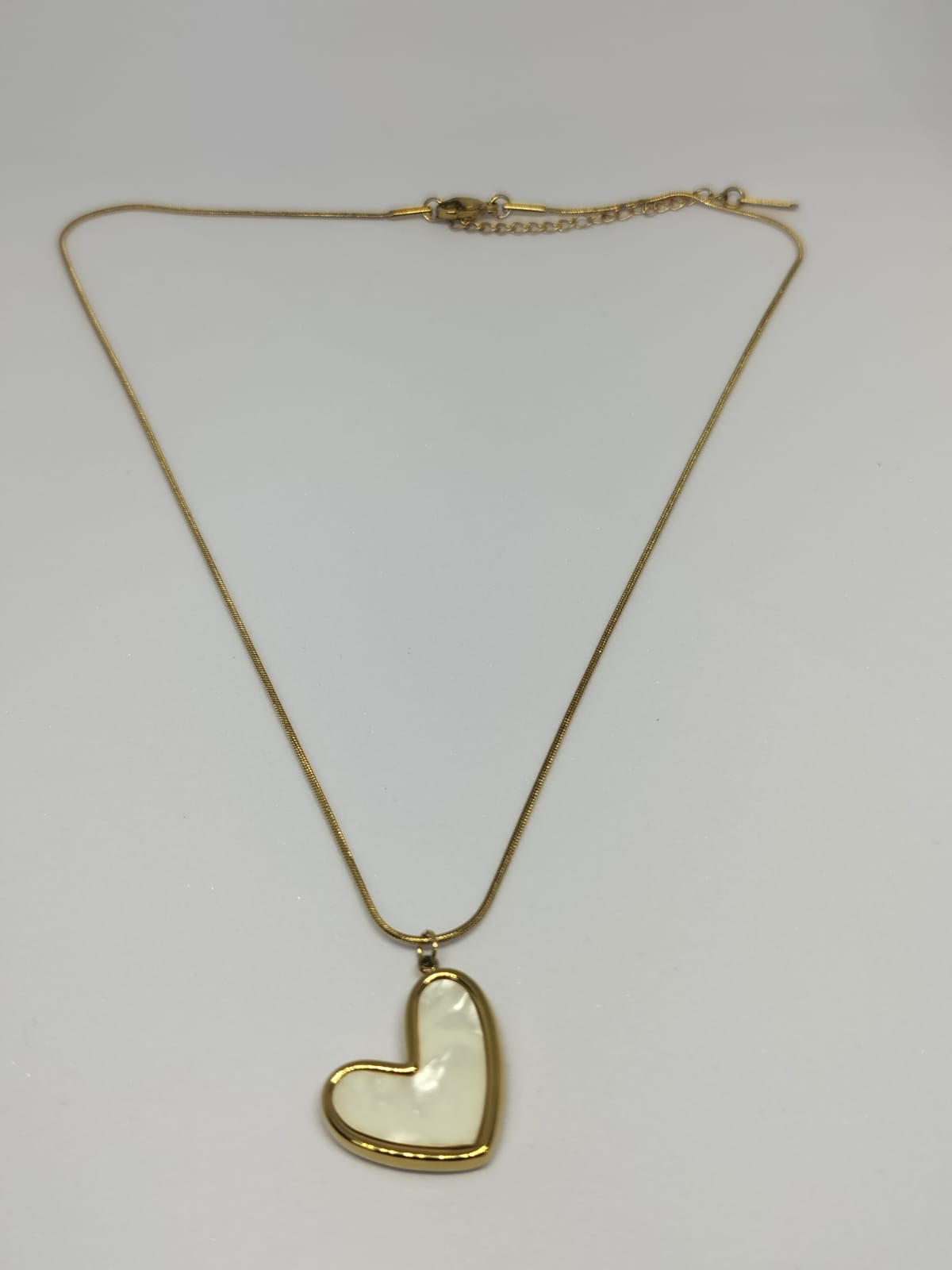 Anti Tarnish Tilted Heart Golden Necklace
