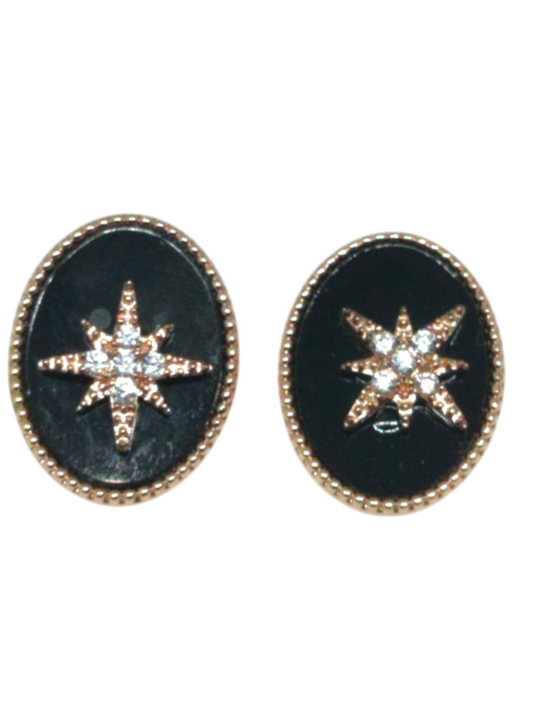 Rosegold Black Stud