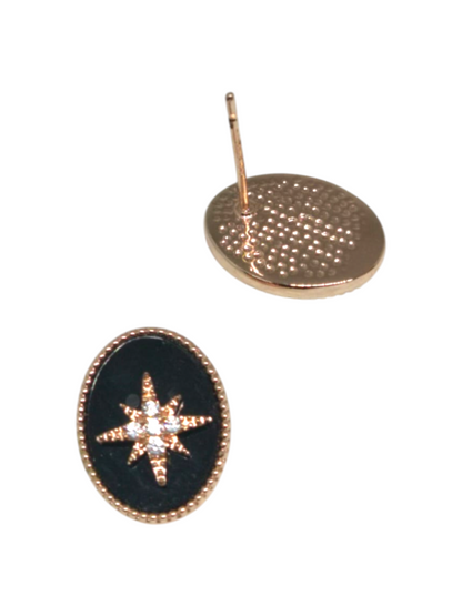 Rosegold Black Stud