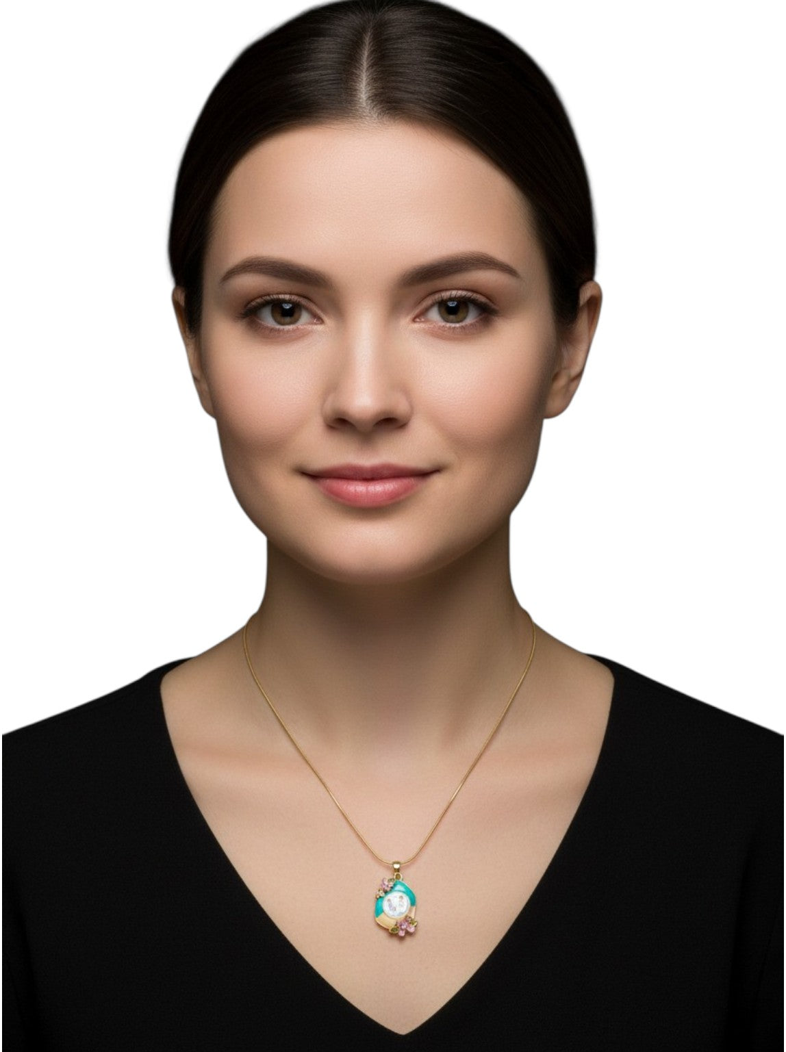Handcrafted Pearl Necklace with Floral Pendant